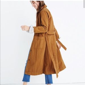 Madewell Denim Duster Coat garment dyed editon